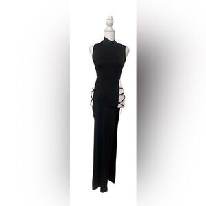 NWOT Black Cut-Out Maxi Dress size small sleeveless
